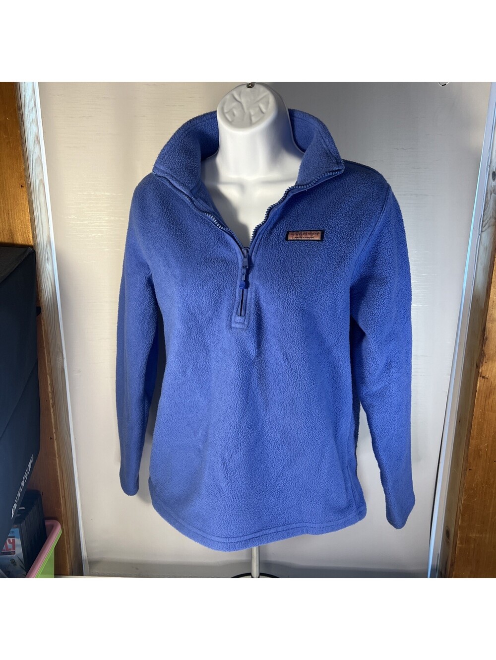 VINEYARD VINES Women's Size S Fleece 1/2 Zip Pullover Long Sleeve Blue